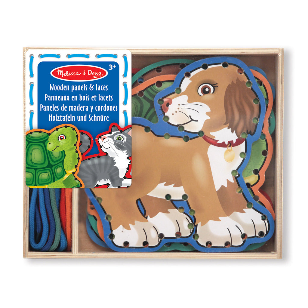Melissa Doug-Stickerei auf Holztieren