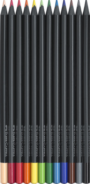 Faber Castell FC-116412 Buntstifte Black Edition im Etui 12 Stück