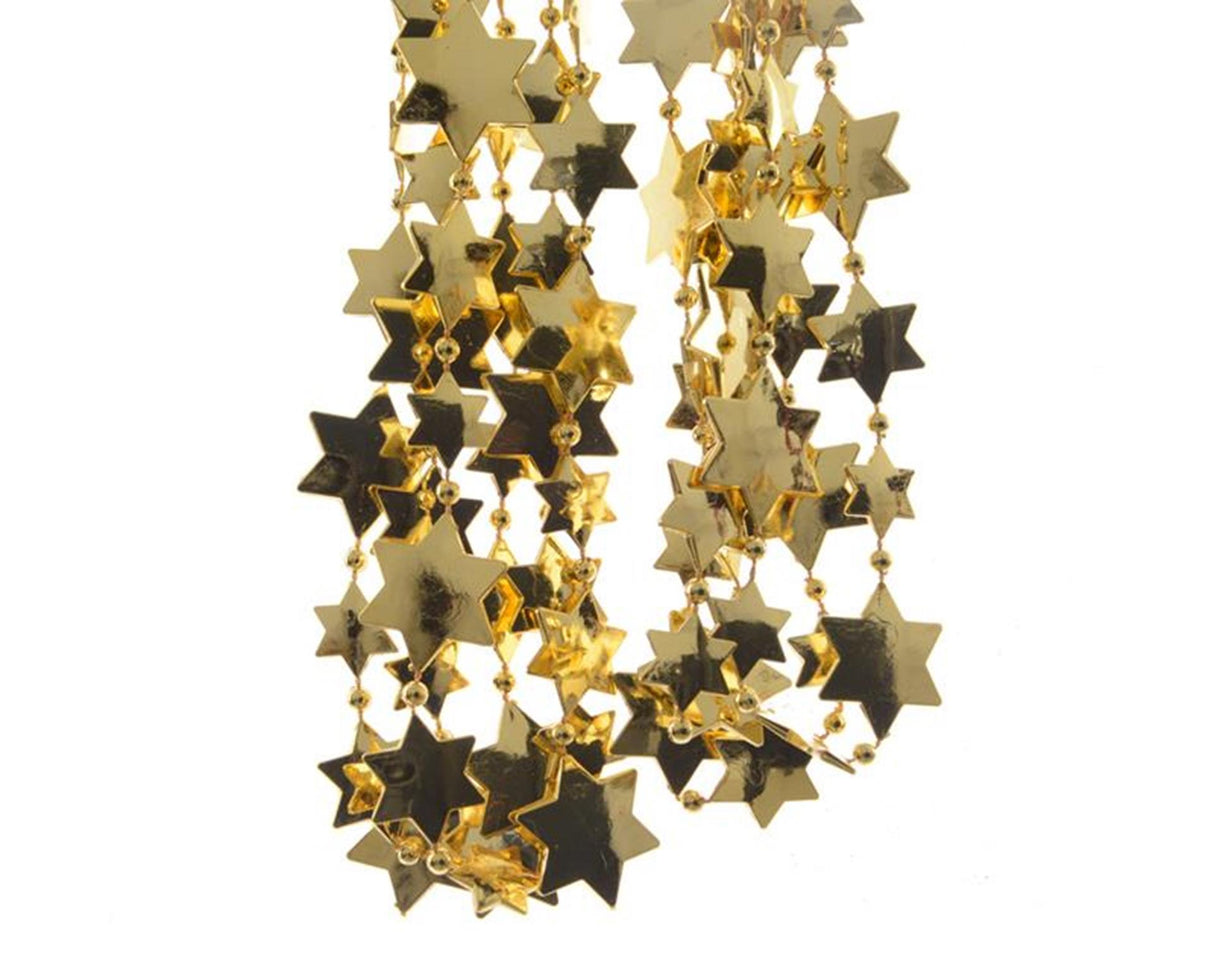Decoris Perlengirlande Stern L270cm gold