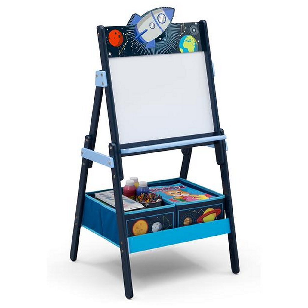 Delta Children Space Adventures TE87544SA Magnetisches Whiteboard aus Holz + Stauraum