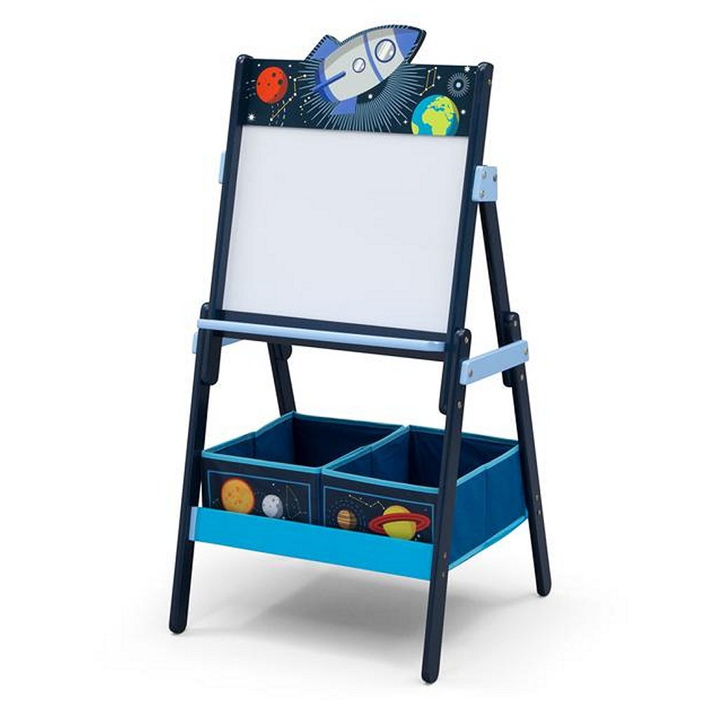 Delta Children Space Adventures TE87544SA Magnetisches Whiteboard aus Holz + Stauraum
