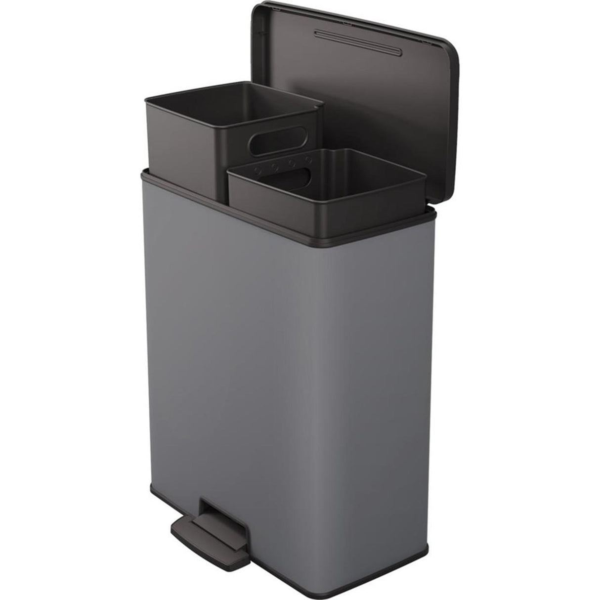 Curver Deko-Mülleimer Duo 26l+26l Cool Grey