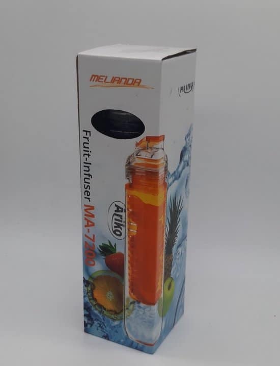 Van der Doelen Fruchttrinkflasche mit Fruchtaufguss 800 ml groß orange