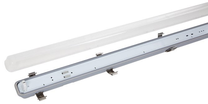Wasserdichter Leuchtstoffarm mit Platz für LED-Leuchtstoffröhren 120 cm²