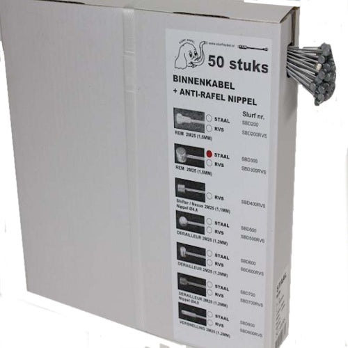Slurf-Kabel im Inneren des SBD300 DS, einer 50-mm-225-mm-Bremstonne aus Edelstahl + Anti-Fray-Klemme.