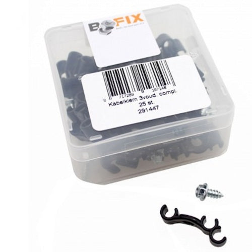 Bofix-Kabelteil. Kabelrahmenklemme 3-fach mit Parker A 25