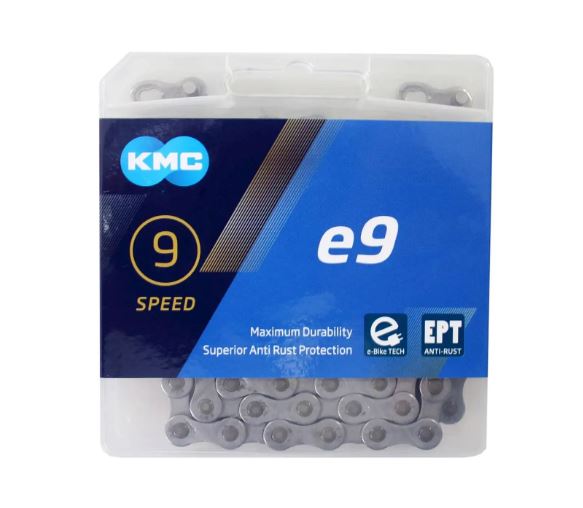KMC E9 EPT -Fahrradkette 136 Silvers Silber