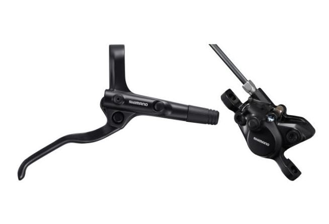 Shimano hydraulisches Scheibenbremsen-Set MT200 hinten – ohne Bremsscheibe – schwarz (Werkstattverpackung)