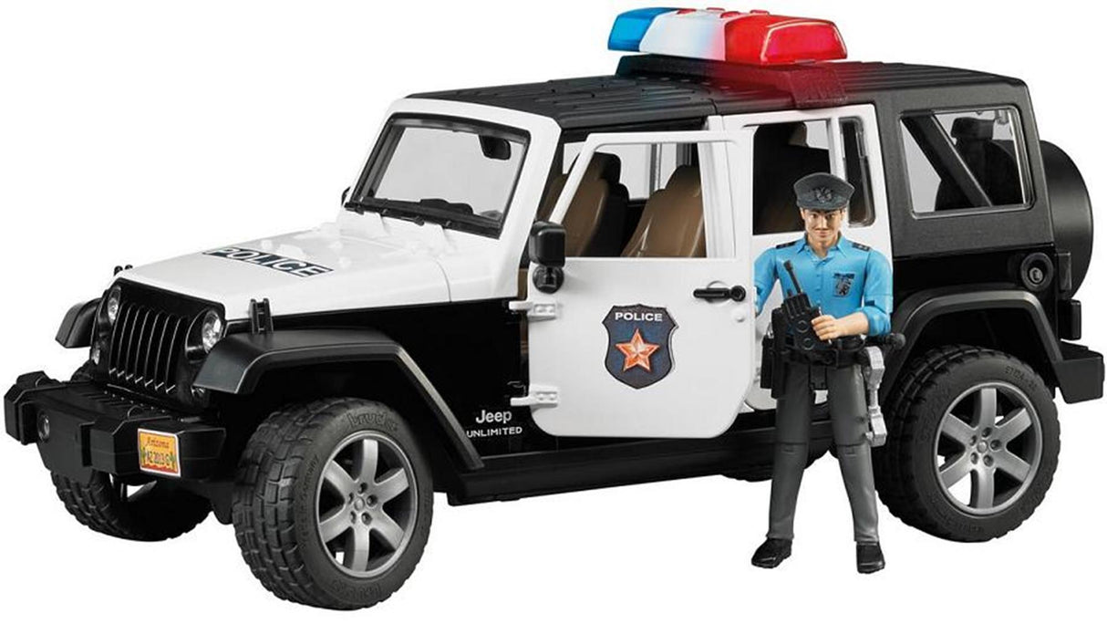 Bruder Auto Jeep Police Wrangler Rubicon Unlimited Light and Sound