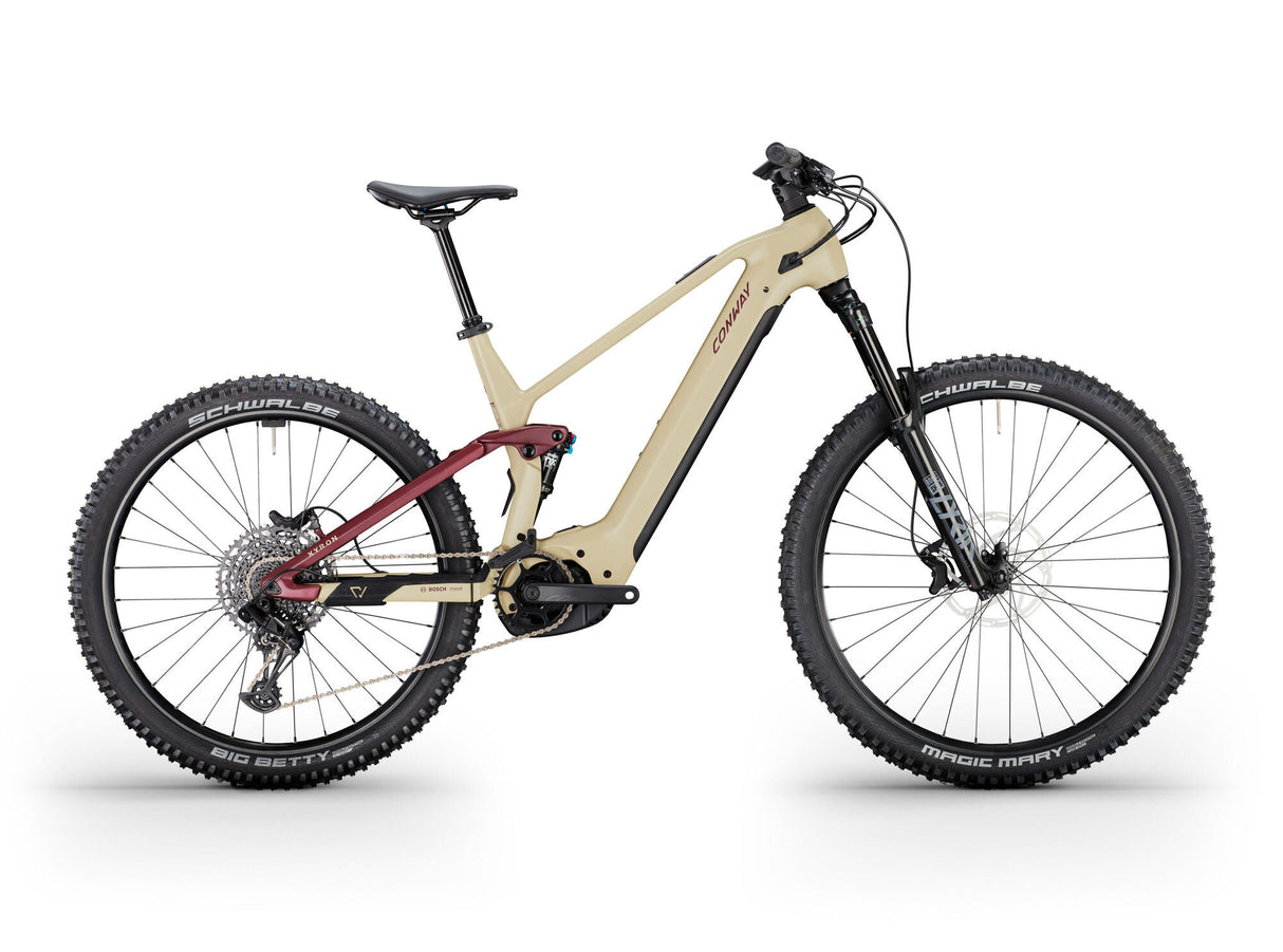 Conway Elektro-MTB vollgefedert Xyron S 5.0 Carbon (#1) E-Bike Conw.Xyron S5.0 ca. 29 27 12sp 46 Des. Pflaume