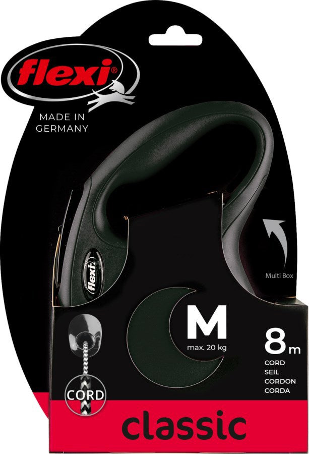 Flexi Retractable Line Classic Cord Schwarz