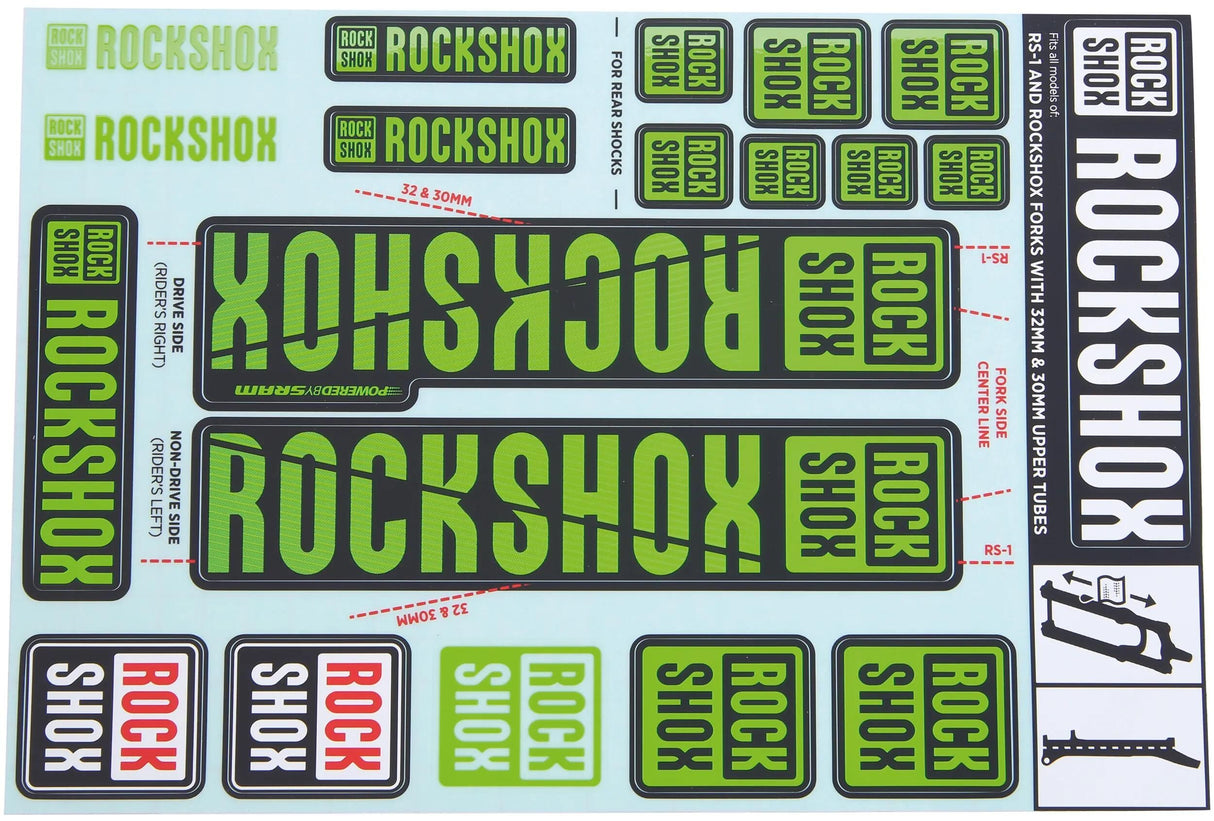 RockShox Dekorset Aufkleberset grün