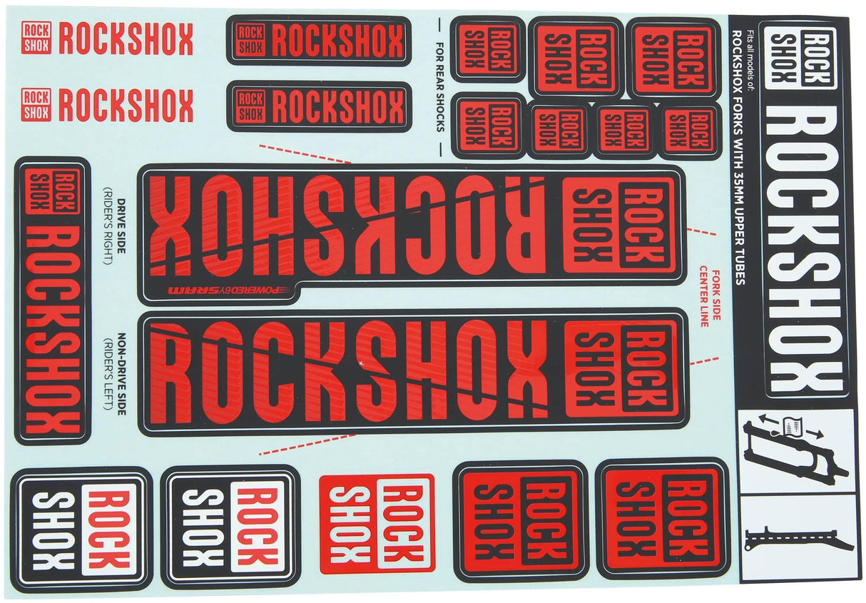 RockShox Dekorset Aufkleberset rot