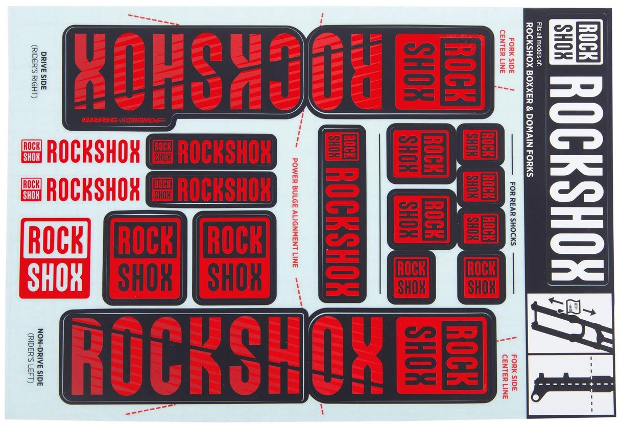 RockShox Dekorset Aufkleberset rot
