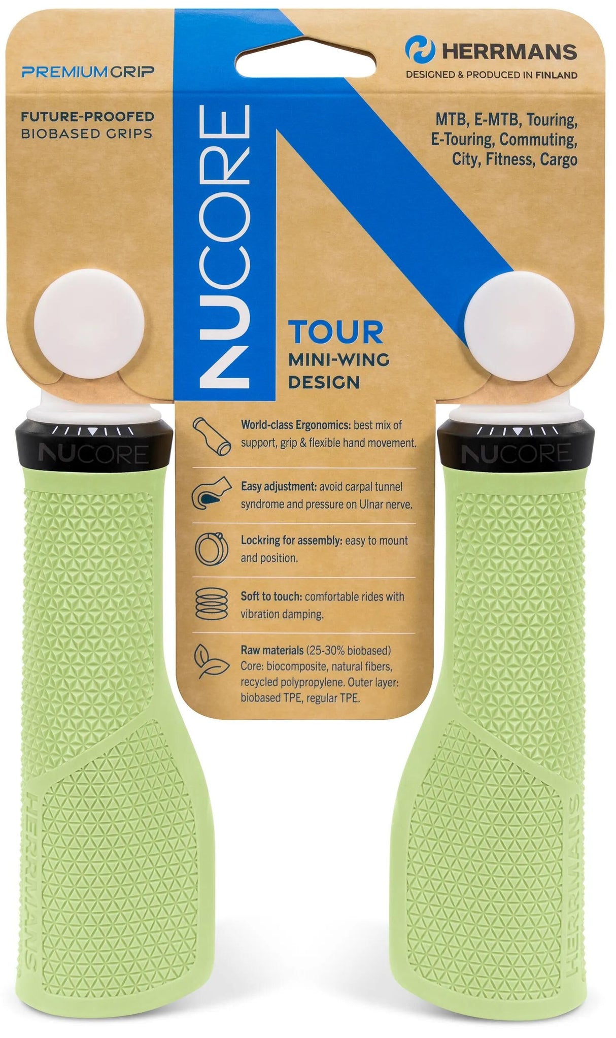 Herrmans Griff Nucore Tour Grip Herramns Nucore Tour 130 mm Peak Peppermint