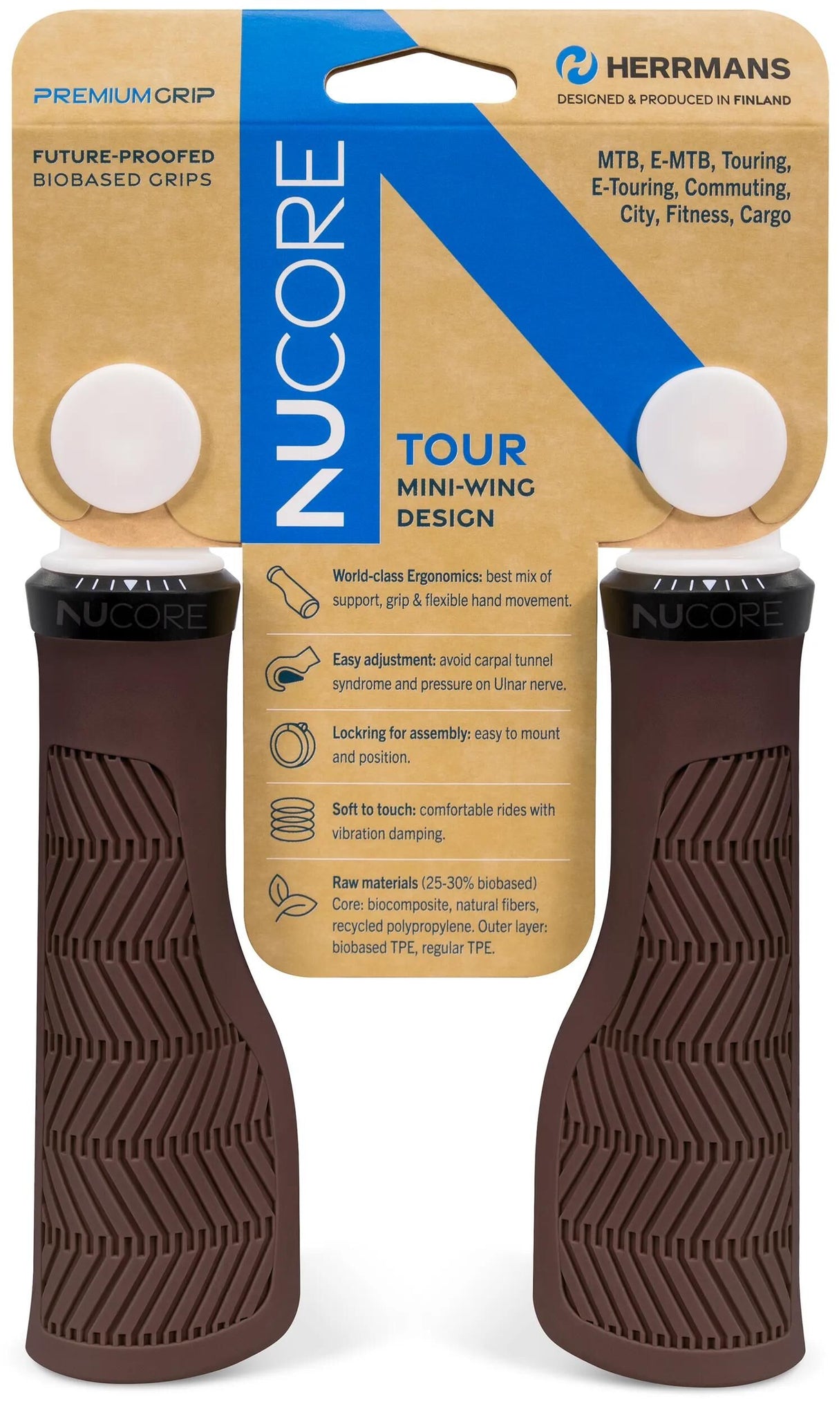 Sturmeyarcher Herrmans Handle Set Nucore Tour Wave 130 130mm Brown