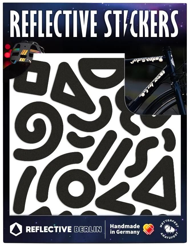 Reflektierende Berlin Reflexaufkleber Formen ref.sticker ref.berlin Doodle schwarz