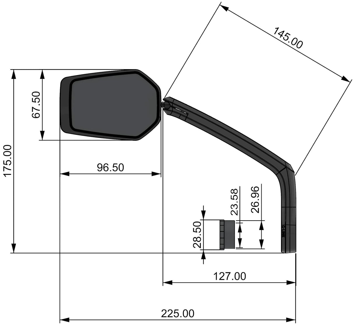 Contec Rückspiegel E-View Evo GL CT Rückspiegel E-Vie Evo GL Dazz M.G-Link