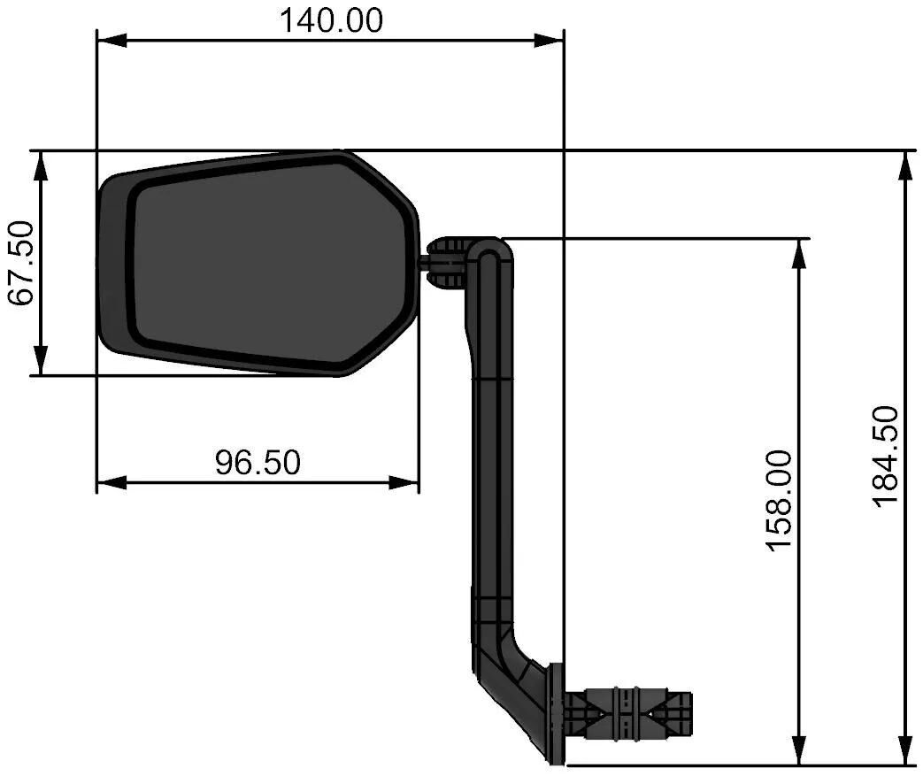 Contec Rückspiegel e-view evo ct Rückspiegel e-vie evo l mit Dazz-Linse