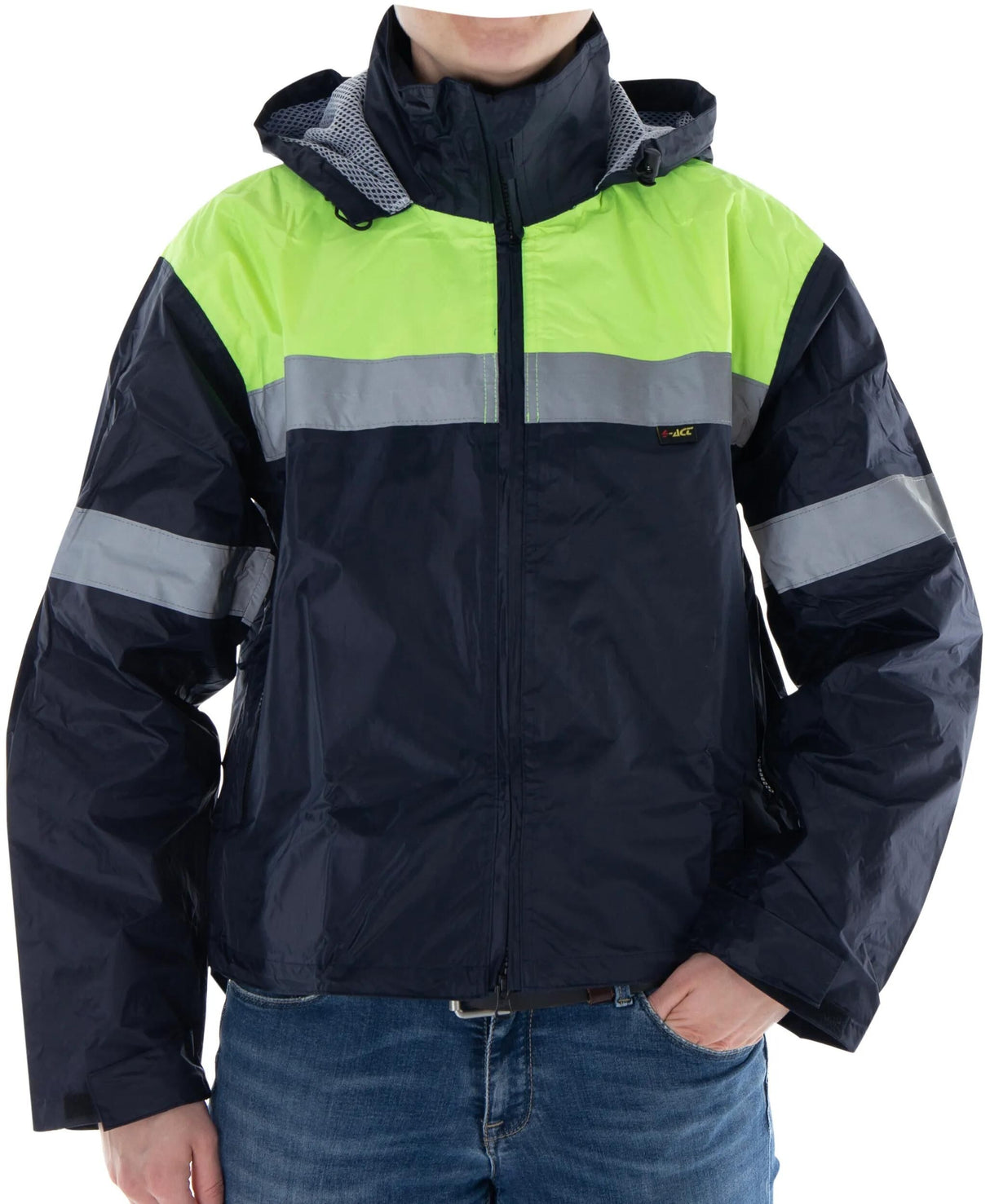 4-Act reflektierender Regenmantel Regenjacke Größe L Blau Y Reflex