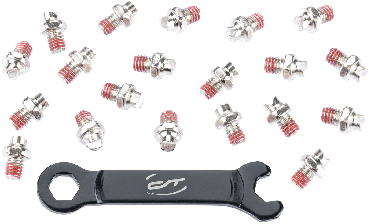 Contec MTB-Pedalstifte R-Pins+ CT-Pedalstifte R-Plus Stahl Silber 20 Stück Zollschlüssel