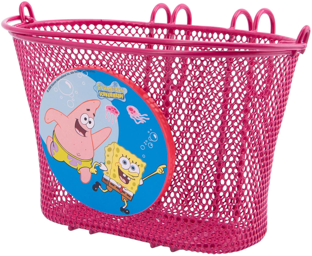 Bike Fashion Kinderfahrradkorb, vorderer Kinderkorb Sponge Bob aus Metall