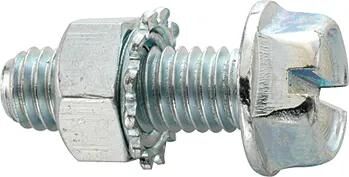 Fix-Nippel-Sechskantschraube mit Flansch-Sechskant-Scheibenkopfschraube 15 mm mit Zahnmutter