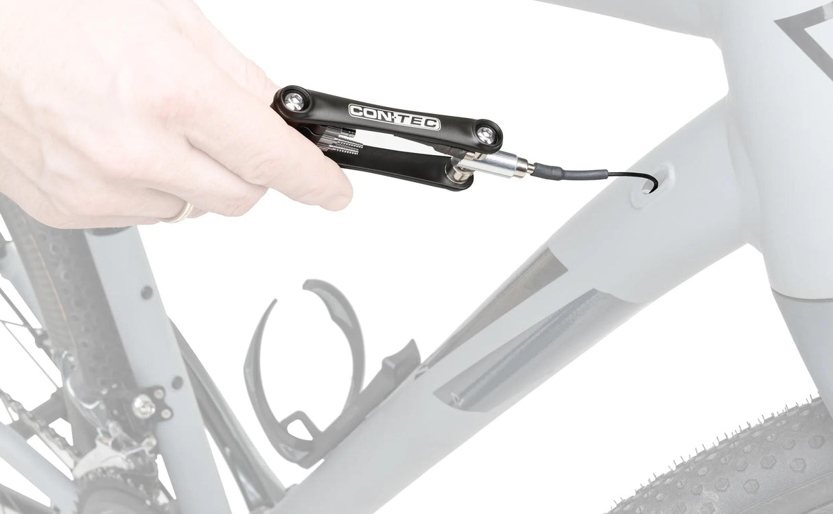 Contec Kabelführungstool TFM-Cable Guy CT installieren. Tool TFM Kabelabspanner schwarz silber