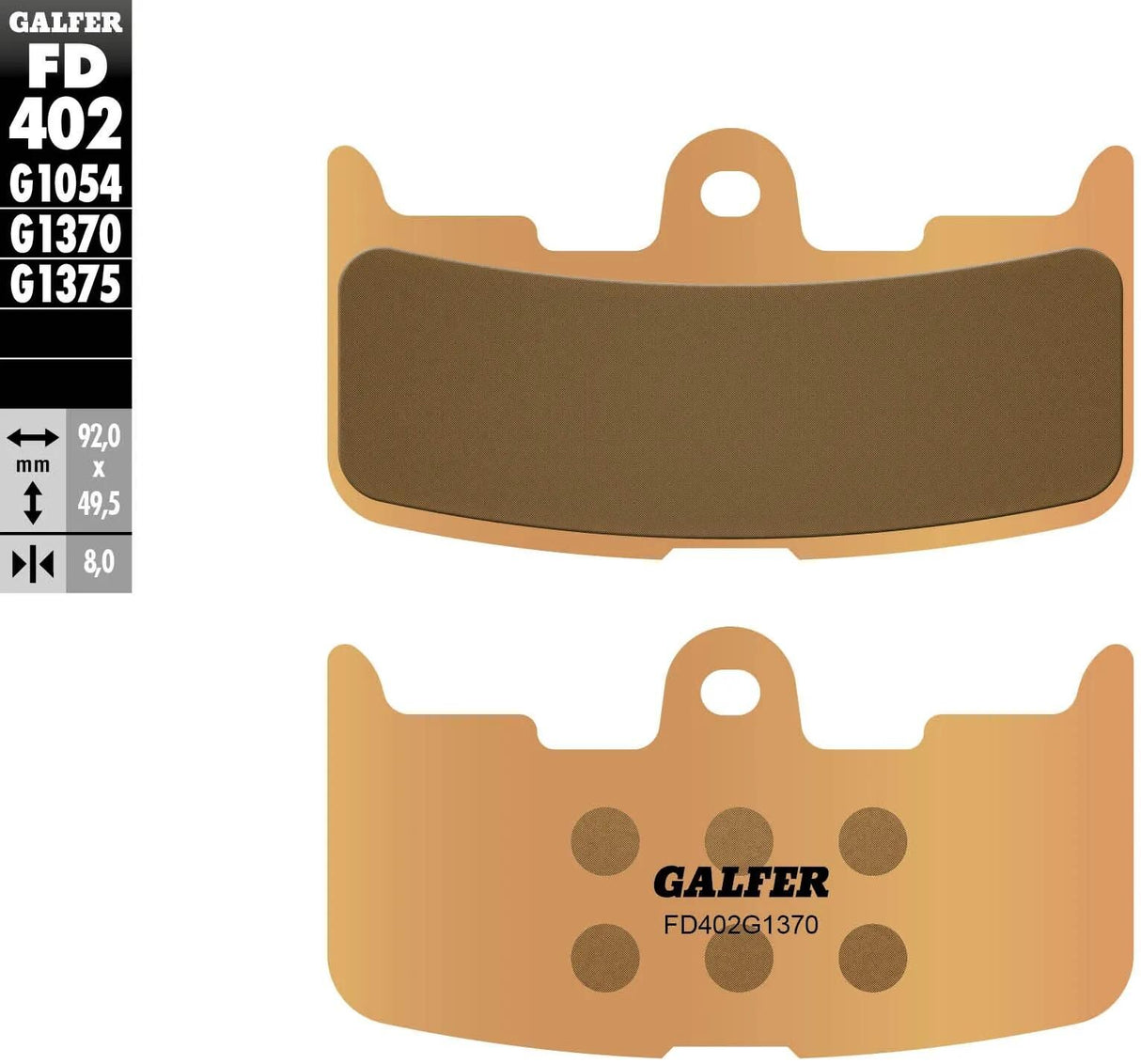 Galfer Bremsbeläge fd402 Bremsbelag fd402 g1370 Sint.Metal Street