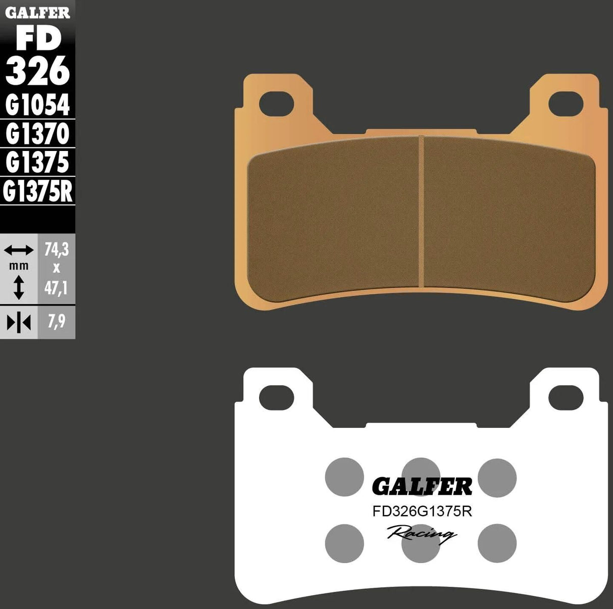 Galfer Bremsbeläge fd326 Bremsbelag fd326 g1375r Sint.Metal Racing