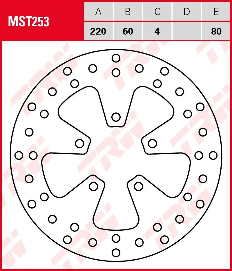 TRW Bremsscheibe MST253 Rotor MST253 starr