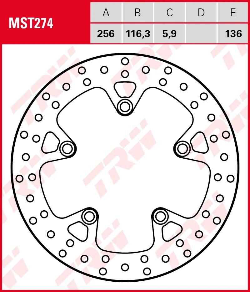 TRW Bremsscheibe MST274 Rotor MST274 starr