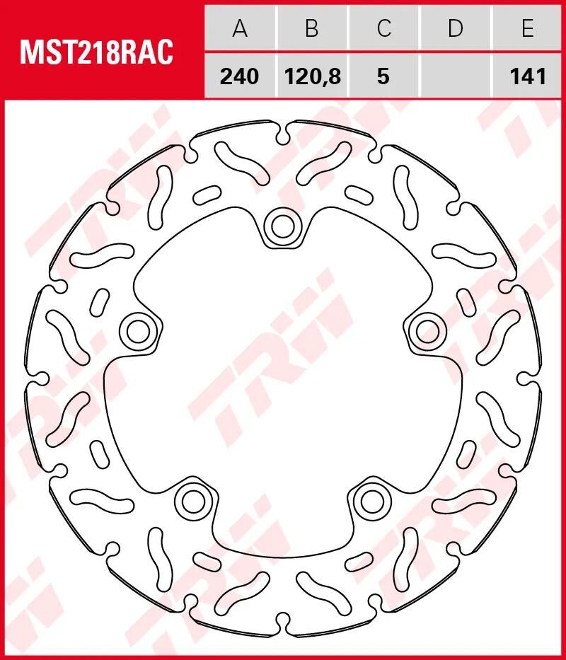 TRW-Bremsscheibe mst218rac. Rotor mst218rac starr