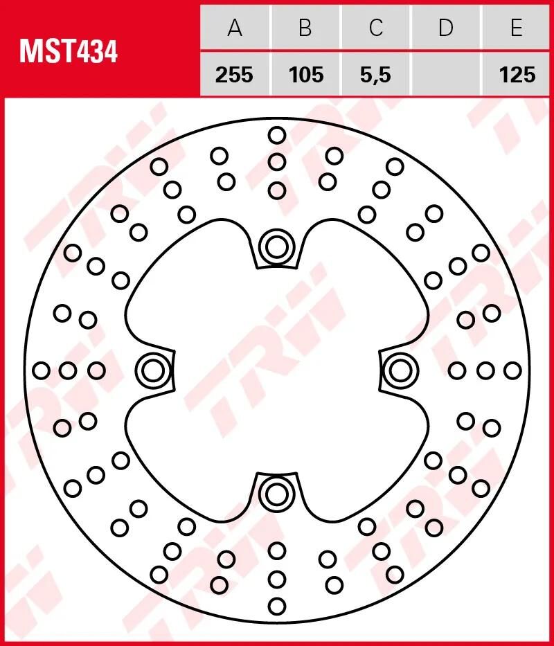 TRW Bremsscheibe MST434 vom Rotor MST434 starr