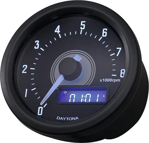 Daytona Drehzahlmesser Velona 60 dunkel. Tacho Velona dunkel,b LED-weiß 8000h min