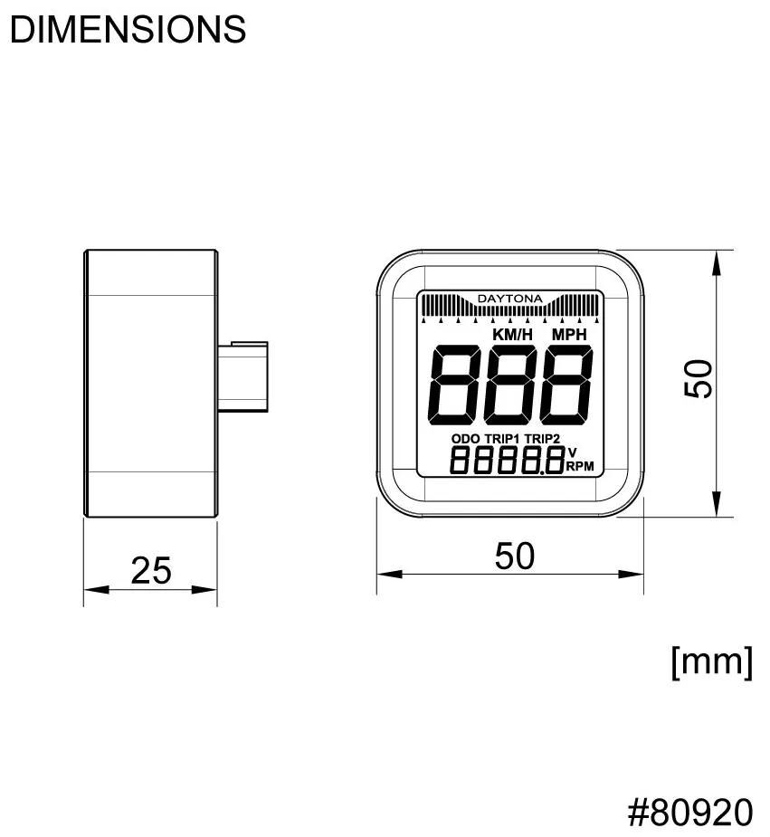 Daytona Cube Tacho Tachometer Cube M Speed Alu sw