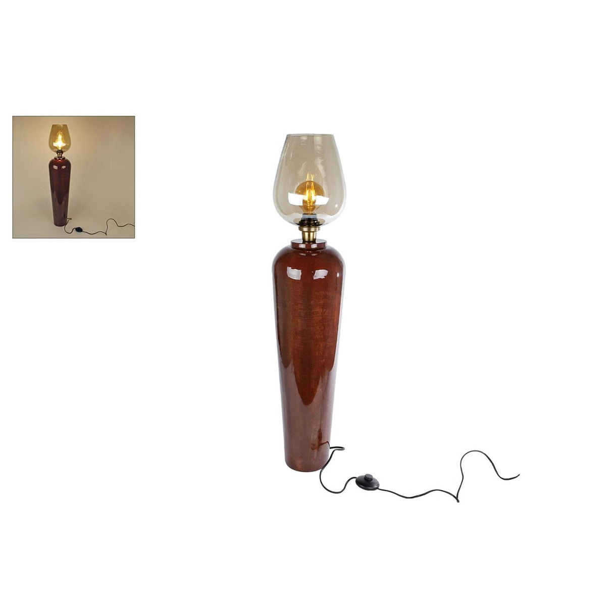 Lampe Martin Terra Glas Metall 95cm