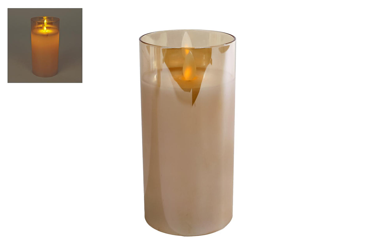 Cosydecor Stimmungsbeleuchtung, bernsteinfarbenes LED-Glas, H15 cm