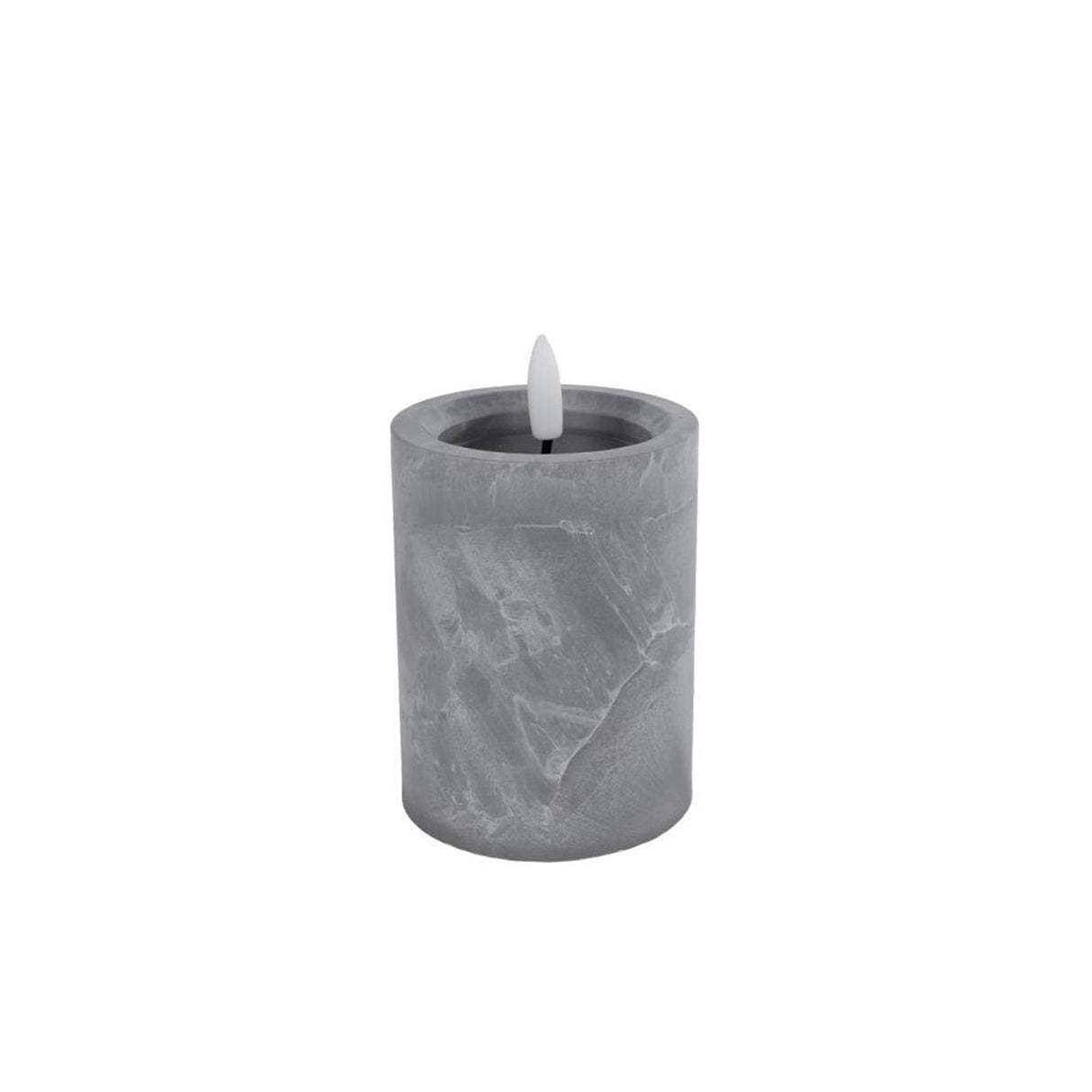 Cozydecor LED-Kerze mit Flammeneffekt, Betonfarbe, 10 cm