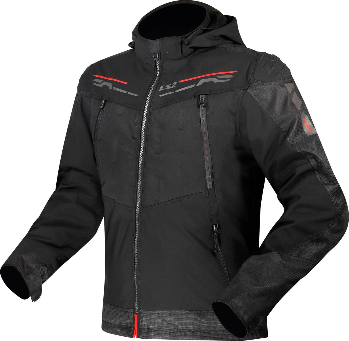 Ls2 Zirkonjacke Jacke Zirkonium Herren Schwarz Rot Gr. l