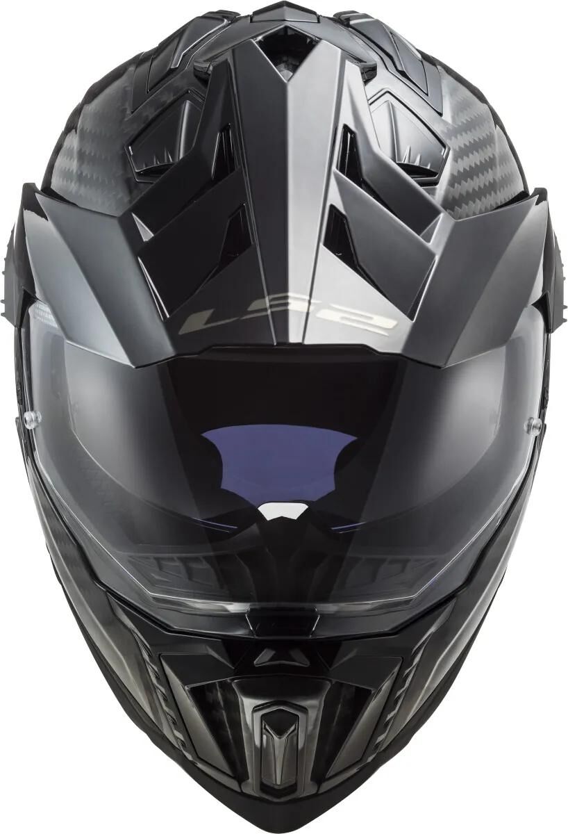 Ls2 Enduro-Helm MX701 Explorer Carbon Solid, Material: lackiertes Carbon, Doppel-D-Verschluss Helm MX701 Exp.Car. einfarbig XL schwarz