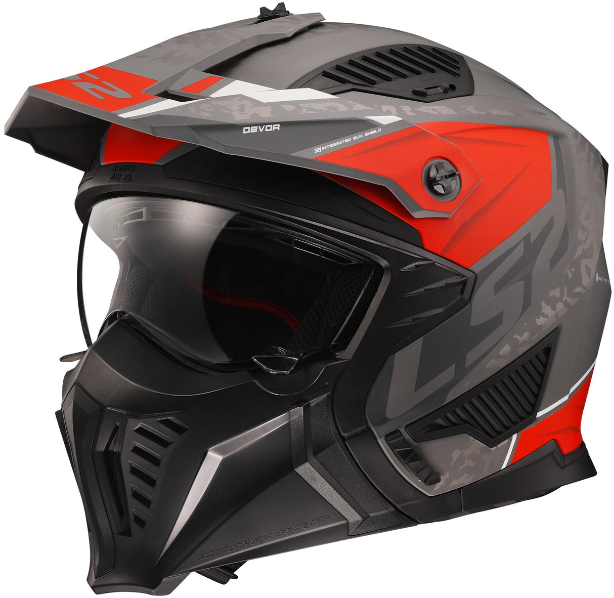 Ls2 modularer Helm of606 Drifter Devor Helm of606 Drtifer Devor M Sil. Titan. Hrsg