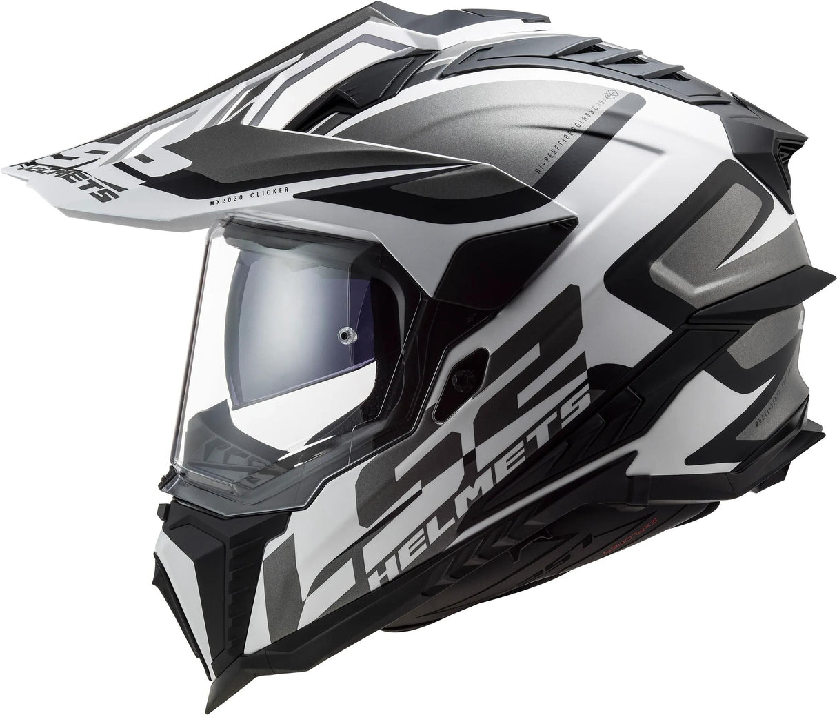 Ls2 Enduro-Helm MX701 Explorer Alter, abnehmbar und waschbar, Rettungswangenpolster, mikrometrischer Verschluss, abnehmbares Helmoberteil, Vorbereitung für Helmkommunikation, Pinlock 70 Maxvision™. Helm MX701 Explorer Alter XL Bl. weiß matt