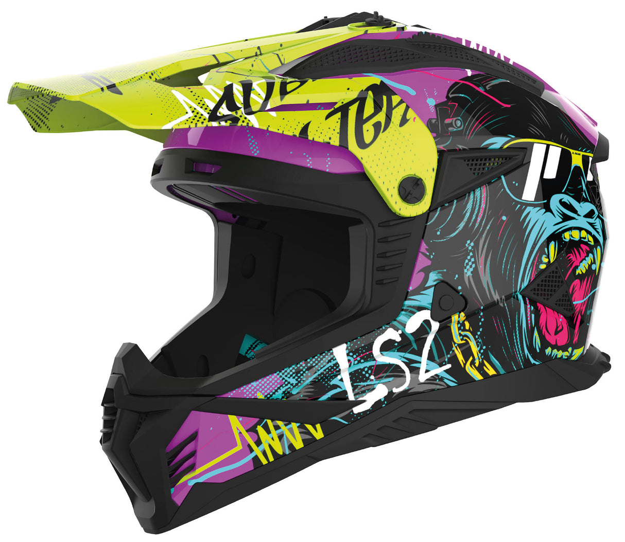Ls2 Motocross-Helm MX708 Fast II Gorilla. Helm mx708 fast ii gorilla vi ge gr. m