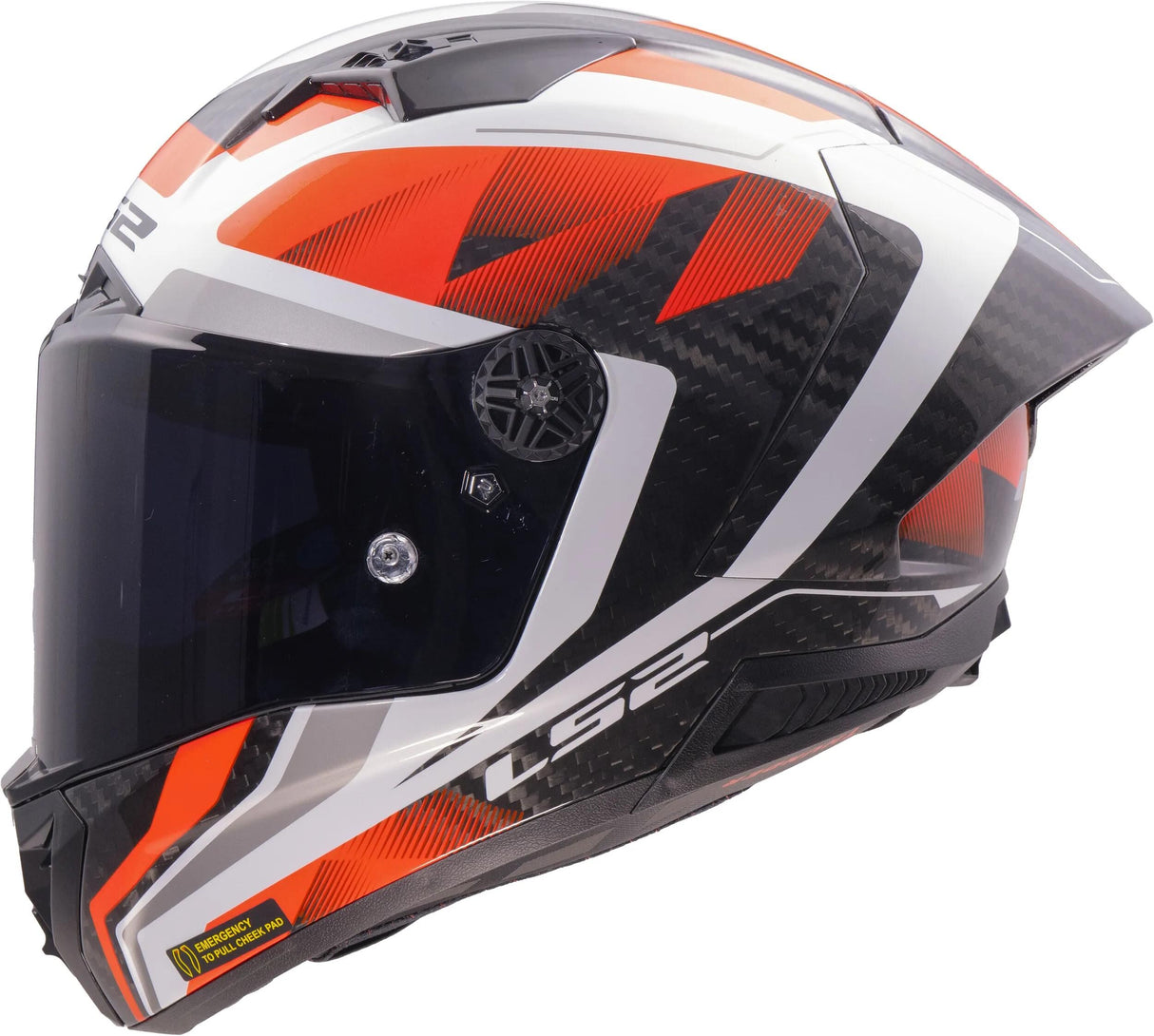 Ls2 Integralhelm FF805 Thunder Carbon GP Diamond Helm FF805 Thunder GP Diamond Weiß Rot Gr.