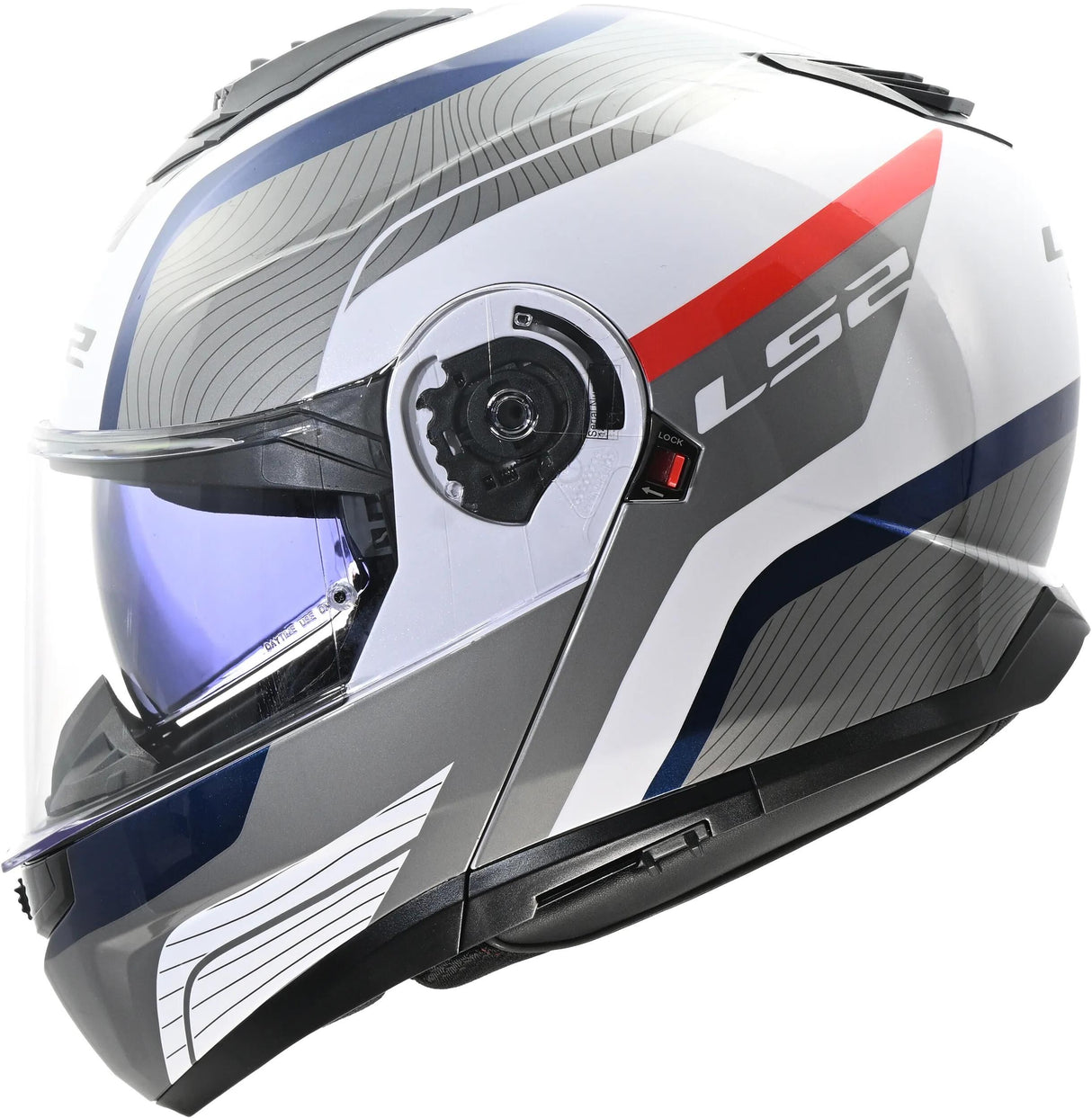 Ls2 Klapphelm FF908 Strobe II Monza Helm FF908 Stro.II Monza L wh blau rot