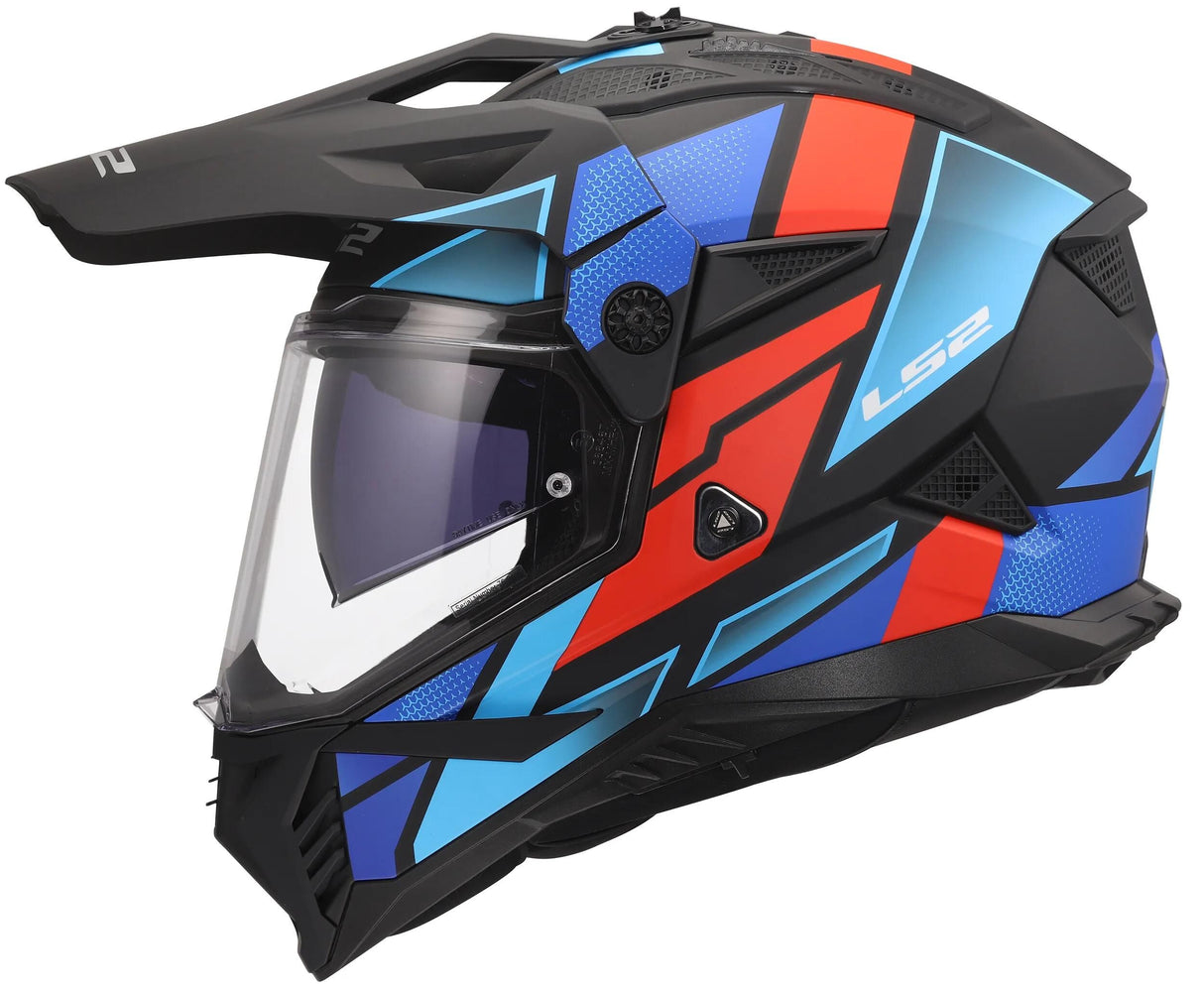 Ls2 Enduro-Helm MX702 Pioneer II Block. Helm MX702 Pioneer Block matt bw rot bl. xxl