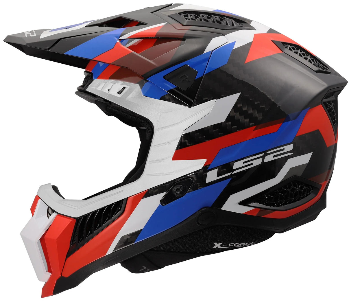 Ls2 MX703 X-Force Phantom Motocross-Helm, atmungsaktiv und hypoallergen. Helm mx703 x-force phantom bl ws rot xl
