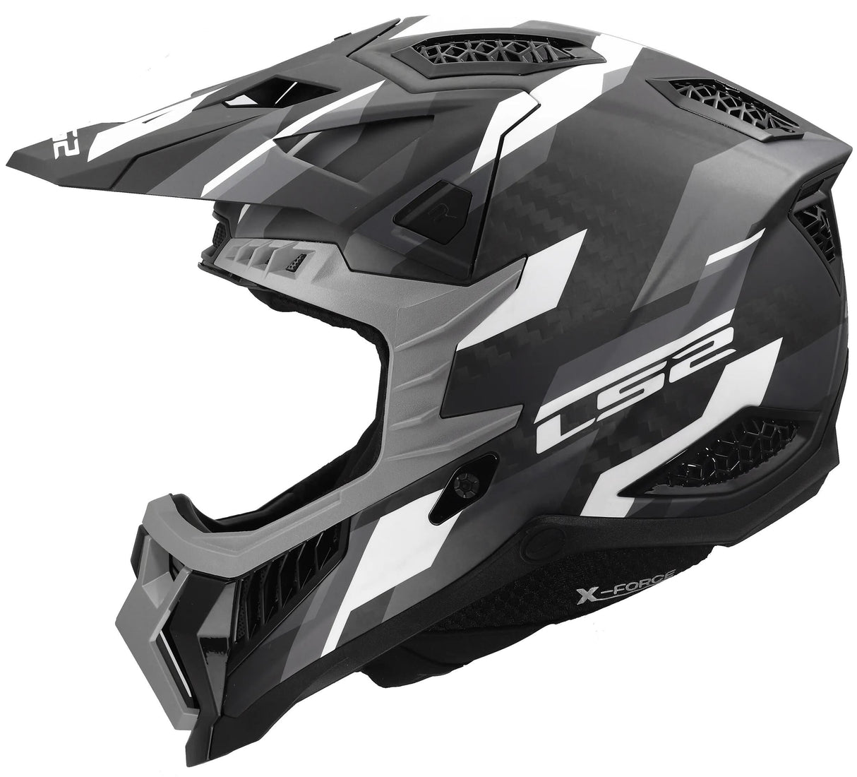 Ls2 MX703 X-Force Phantom Motocross-Helm, atmungsaktiv und hypoallergen. Helm MX703 X-Force Phantom matt Gr. sw l