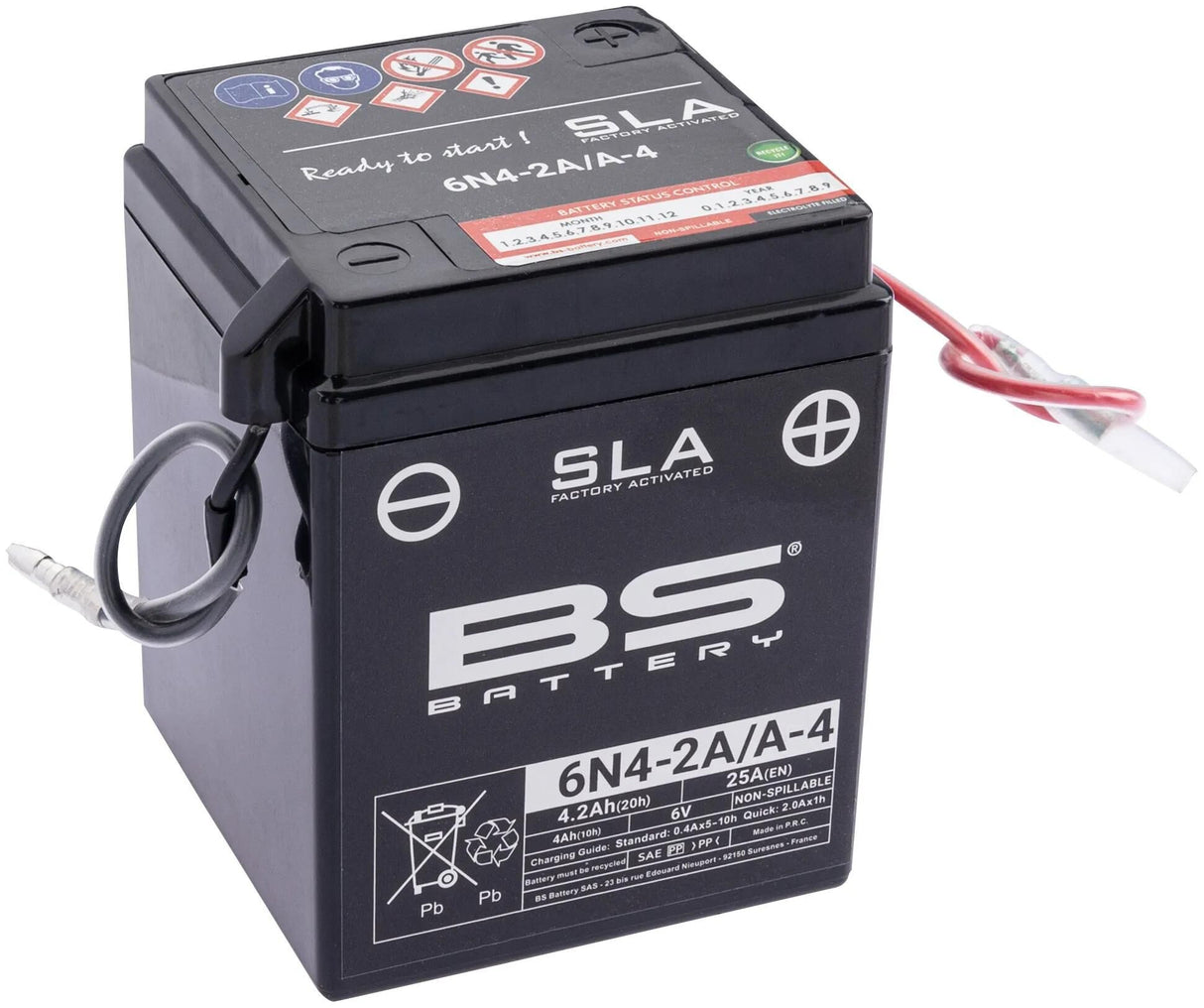 BS Batterie Di: 00414, jap. d.: 6n4-2 a-4 Batterie 6n4-2a a4 bs sla